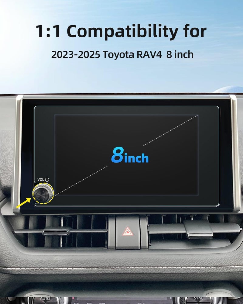 LANGBEAN Anti-Glare Matte 8-Inch Screen Protector for 2023-2025 Toyota RAV4 (LE/XLE/SE/XLE Premium/Woodland Edition) Infotainment Touchscreen, 9H Tempered Glass/Anti-Fingerprint 2025 RAV4 Hybrid Accessories - Image 2